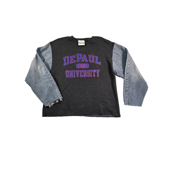 DePaul University Blue Demons Sweatshirt Champion Pullover Size Large P.O.T.M - Picture 1 of 9